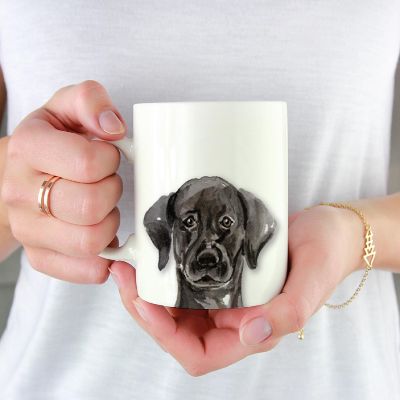 Black Lab Up Close Ceramic Mug Image 1