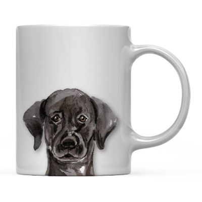 Black Lab Up Close Ceramic Mug Image 2