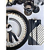 Black Metallic Stripe Beverage Napkins - 32 Pc. Image 1