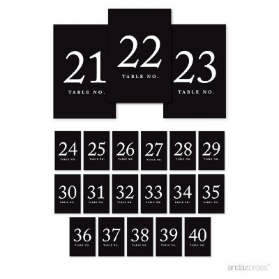 Black Minimal Table Numbers 21 40 Image 1