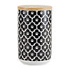 Black Paw Lattice Print Ceramic Treat Canister Image 1