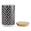 Black Paw Lattice Print Ceramic Treat Canister Image 1