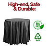 Black Round Disposable Plastic Tablecloths (84") - (48 Tablecloths) Image 2