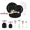 Black Round Lotus Plastic Wedding Value Set - (20 Settings) Image 3