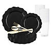 Black Round Lotus Plastic Wedding Value Set - (60 Settings) Image 1