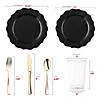 Black Round Lotus Plastic Wedding Value Set - (60 Settings) Image 1