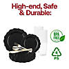Black Round Lotus Plastic Wedding Value Set - (60 Settings) Image 2
