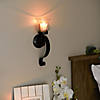 Black Rustic Iron And Glass Scrolling Candle Holder Wall Sconce 3.38X3.75X10.5" Image 3