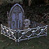 Black Skull Graveyard Fence Halloween Decoration Image 1
