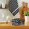 Black Solid Windowpane Terry Dishtowel (Set Of 4) Image 1