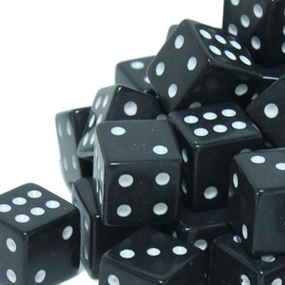 Black Square Cornered Dice - 100 Pack Image 2
