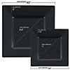 Black Square Plastic Plates Dinnerware Value Set (40 Dinner Plates + 40 Salad Plates) Image 2