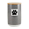 Black Stripe With Paw Patch Ceramic Treat Canister Image 1