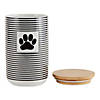 Black Stripe With Paw Patch Ceramic Treat Canister Image 1