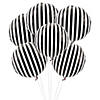Black Striped 18" Mylar Balloons - 6 Pc. Image 1