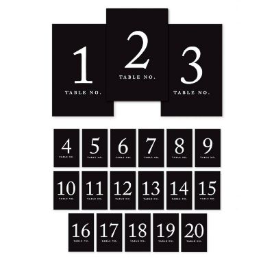 Black Table Numbers 1 20 4x6 Image 1
