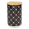 Black Trellis Paw Ceramic Treat Canister Image 1