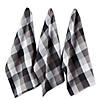 Black Tri Color Check Dishtowel (Set Of 3) Image 1