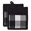 Black Tri Color Check Potholder (Set Of 2) Image 1