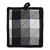 Black Tri Color Check Potholder (Set Of 2) Image 1