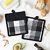 Black Tri Color Check Potholder (Set Of 2) Image 3