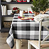 Black Tri Color Check Tablecloth 60X104" Image 2