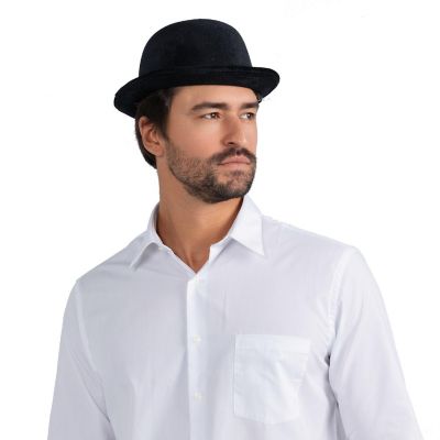 Black Velvet Derby Hat - Adults Image 1