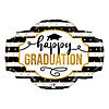 Black, White and Gold Sign Shaped Graduation 32" Mylar Balloon Image 1
