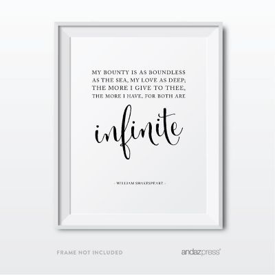 Black White Boundless Love Sign 8.5x11 Image 1