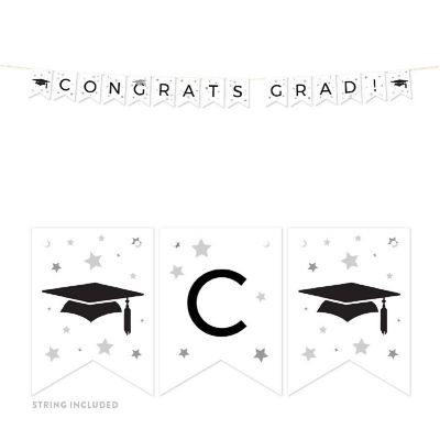 Black White Congrats Grad - 4 x 5.5 Inch Image 1