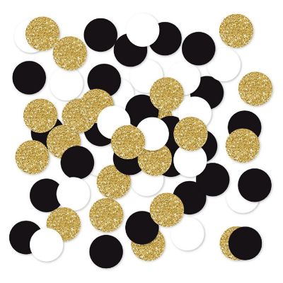 Black White Gold Confetti, 180-Pack Image 1