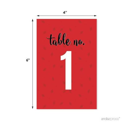 Black White Red Table Numbers 1-20 4x6 Image 1