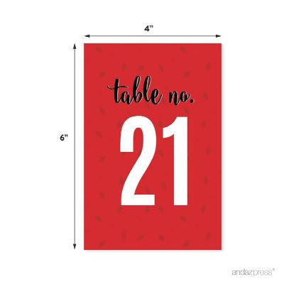 Black White Red Table Numbers 21-40 4x6 Image 1