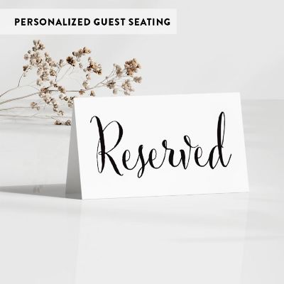 Black White Reserved Table Tent Cards Image 2
