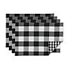 Black/White Reversible Gingham/Buffalo Check Placemat Set Image 1