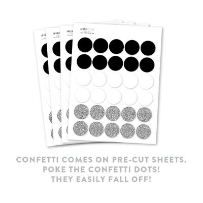 Black White Silver Confetti, 180-Pack Image 1