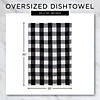 Black Windowpane Oversized Washed Waffle Dishtowel, 2 Piece Image 1