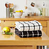 Black Windowpane Oversized Washed Waffle Dishtowel, 2 Piece Image 2