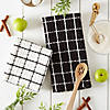 Black Windowpane Oversized Washed Waffle Dishtowel, 2 Piece Image 3