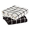 Black Windowpane Oversized Washed Waffle Dishtowel, 2 Piece Image 4