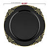 Black with Gold Fancy Round Disposable Plastic Dinnerware Value Set - (120 Settings) Image 2