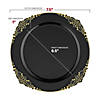 Black with Gold Fancy Round Disposable Plastic Dinnerware Value Set - (120 Settings) Image 3