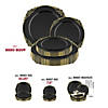 Black with Gold Fancy Round Disposable Plastic Dinnerware Value Set - (120 Settings) Image 4