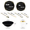 Black with Gold Fancy Round Disposable Plastic Tableware Set - (120 Settings) Image 2
