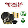 Black with Gold Fancy Round Disposable Plastic Tableware Set - (60 Settings) Image 3