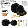 Black with Gold Marble Disposable Plastic Dinnerware Value Set (120 Settings) Image 2