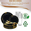 Black with Gold Marble Disposable Plastic Dinnerware Value Set (120 Settings) Image 3