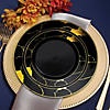Black with Gold Marble Disposable Plastic Dinnerware Value Set (120 Settings) Image 4