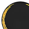 Black with Gold Moonlight Round Disposable Plastic Dinnerware Value Set (20 Settings) Image 1
