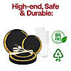Black with Gold Moonlight Round Disposable Plastic Wedding Value Set - 20 Settings Image 2